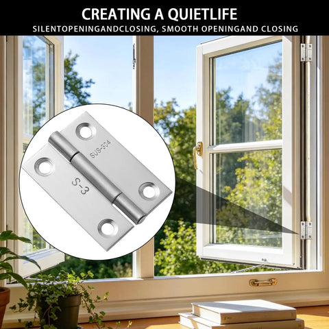 2 Inch Stainless Steel Butt Hinges Six Pack With 36 Screws 270 Degree Opening 304 Stainless Small Cabinet Hinges