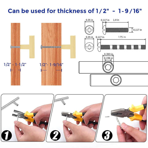 Top Shelf Brushed Gold Cabinet Handles Hella Sturdy Single Hole Drawer Pulls Two Inch Long Solid Zinc Hardware No Nonsense Thirty Pack installation guide with dimensions and usage tips.