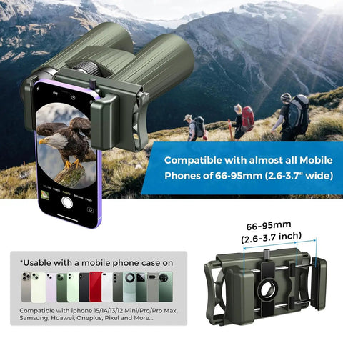 Universal Phone Digiscoping Adapter For Telescope And Spotting Scope With Remote Shutter Monocular Holder and Phone
