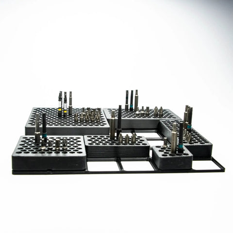 Modular 1/4-Inch Hex Bit Organizer System With 77 Slots For Fast Access Driver Bit Holder For Toolbox And Workbench Storage