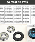 Heavy Duty Front Load Washer Bearing And Seal Kit Quiets Loud Grinding with two bearings and one rubber seal.
