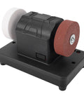 Cordless Mini Bench Grinder With Dual Three Inch Grinding Wheels And Variable Two Thousand To Six Thousand RPM, compact design