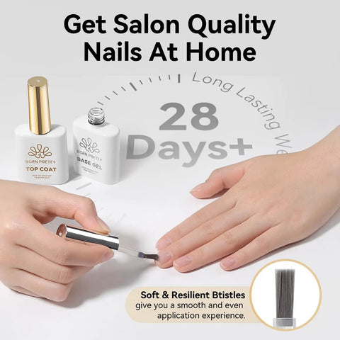 No Wipe Gel Top Coat Clear 15Ml High Gloss Scratch Resistant applied on natural nails for a glossy finish at home.