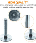 10 Pack Hella Sturdy Elevator Bolts 1/4-20 X 1-1/2 Inch Flat Head Heavy Duty Fasteners Built Damn Tough For Flush Countersunk Deck Wood Framing showing detailed steel bolt and flat head design.