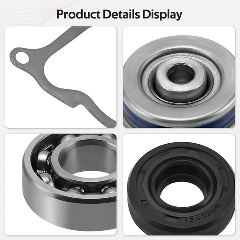 No Drama Heavy Duty Water Pump Bearing Seal Gasket Kit For Polaris Sportsman Ranger ATV showing components like seals and bearings.