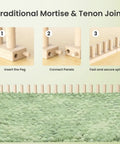 Chunky Knitting Loom Kit For DIY Blankets Adjustable Wooden Loom with dowels and green yarn on beechwood panels