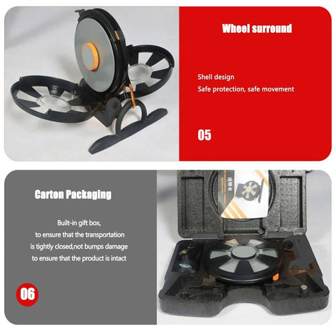 Wall Mounted Flywheel Trainer With Trendy Roulette Design showing wheel surround and protective shell, compact and portable design.