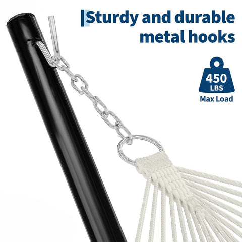 12 Ft Outdoor Hammock Stand Built From Heavy Duty Steel For Two People With Hooks And Chains 450 Lbs Capacity Portable Black