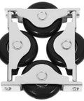 Premium Heavy Duty 40mm Nylon Sliding Door Roller Pulley With Steel Double Bearings, 4 wheels and sturdy metal frame.