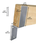 Built Dang Solid 2x4 Drop Open Bar Security Door Lock Brackets With Rust Resistant Galvanized Steel showing dimensions and wood screw.