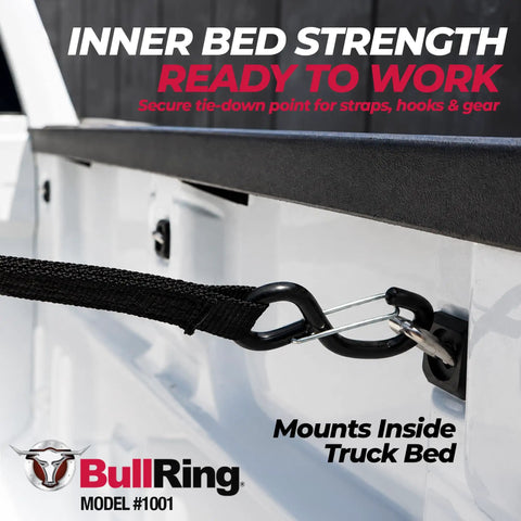 Retractable Tie Down Anchors Inner Bed Mount 2 Pack Chevy GMC Trucks Flush Mount, secure attachment point in truck bed.