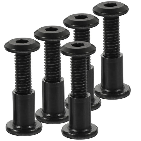 Badass Black Stainless Steel Binding Screws M6x25 Countersunk Barrel Nuts for Tough Leathercraft and Scrapbooking