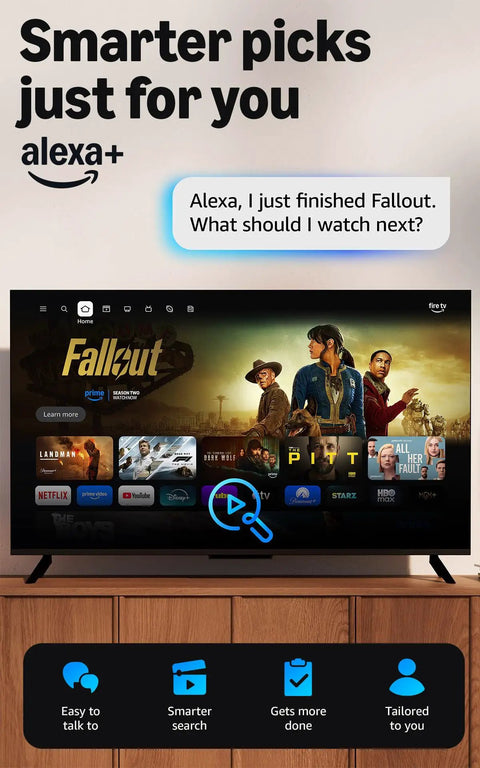 Next Level 4K Streaming Stick Delivering Blazing Wifi 6 Speeds And Rock Solid Alexa Voice Controls on TV screen with content displayed