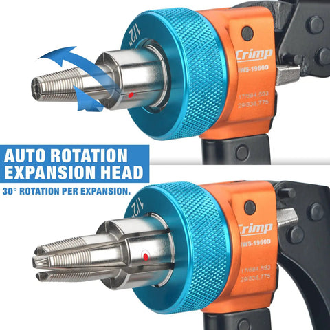 PEX Expansion Tool Kit With Auto Rotate Expander For One Half Inch Tubing Fits Uponor Wirsbo ProPEX Sleeves And Fittings Includes Cutter And Grease Meets ASTM F1960 with focus on rotation head and mechanism