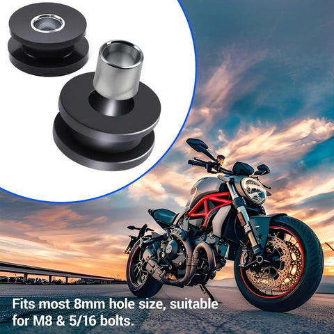 M8 Rubber Grommet Kit With Steel Core, Ten Piece Reinforced Bushing Set for bike fairings, 8mm hole size, black rubber.