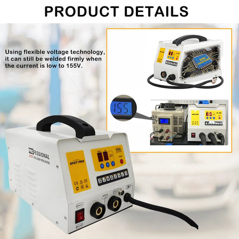 Pro Grade Spot Weld Dent Puller And Stud Welder Dent Repair Kit for Cars with 220V digital display and voltage technology.