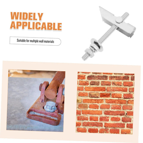 Heavy Duty Metal Toggle Bolt And Nut Set 12 Pack M8x72mm for drywall and hollow walls with brick and rusty bolt images