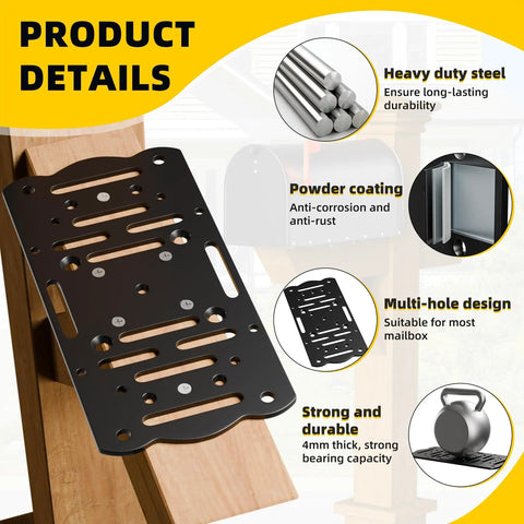 Heavy Duty Post Mount Mailbox Bracket For 4x4 Wood Or Hollow Posts Tough As Nails Built To Last Easy Install Mounting Plate