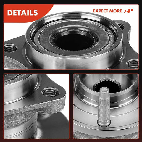 Heavy Duty Rear Wheel Bearing And Hub Assembly With 5 Lug Studs Fits Ford Edge 2007 To 2010 And Lincoln Mkx All Wheel Drive close-up of bearing details, showcasing steel construction.
