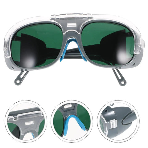 Two Piece Electric Welding Glasses And Tough As Nails Safety Goggles Featuring A Scratch Resistant Coating Made For Serious Welders, front view.