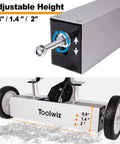 18 Inch Magnetic Sweeper With 26 Lbs Pull Rolling Wheels And Telescoping Extension Handle adjusting height for debris collection