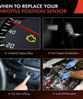 TPS Throttle Position Sensor With 3 Blade Plug For Dodge Ram Chrysler SUVs And Trucks 1997 To 2007 Plug And Play Replacement Part Easy Install High Quality Auto Sensor infographic of symptoms and replacement