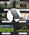 Plug And Play Trail Camera Solar Panel With Built In 5200 Mah Lithium Power Bank That Keeps Your Hunting Game Camera Pumping Video Round The Clock No Hassles Field Ready Setup for various uses in outdoor settings.