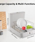 Portable Countertop Dishwasher With Clear Window And Three Auto Wash Modes Fits Four Plates Water Saving Fast Cycle Hassle Free Build For Compact Areas Super Handy Kitchen Game Changer Daily Essential with plates and fruits.