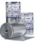 Bubble Pack Insulation Roll 24 Inch By 50 Foot With Double Reflective Barrier for Superior Thermal Control, shown in packaging.