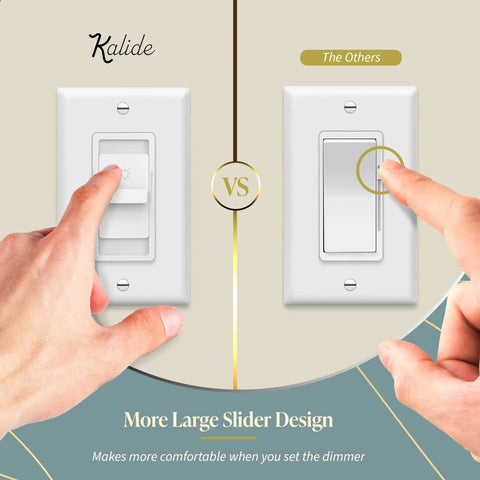 Comparison of two Digital Dimmer Light Switch for 200W Dimmable LED and CFL Lights, Single Pole Slide Dimmer, No Neutral Wire Needed.