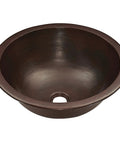 Dual Mount Handmade Pure Solid Copper Bathroom Sink In Aged Copper Finish, Fifteen And A Half Inch, With Dual-Flex Rim Design