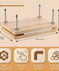 All In One Book Binding Kit With Press And Wooden Binding Press showing dimensions and tung wood material