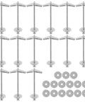 15 Piece Heavy Duty Toggle Anchors Kit With Wing Nuts For Drywall And Hollow Walls, Carbon Steel Built Tough, Silver Metal Set