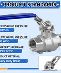Three Quarter Inch Ball Valve With Locking Handle Full Port 304 Stainless Steel NPT Threaded Female To Male Shut Off Valves Two Pack