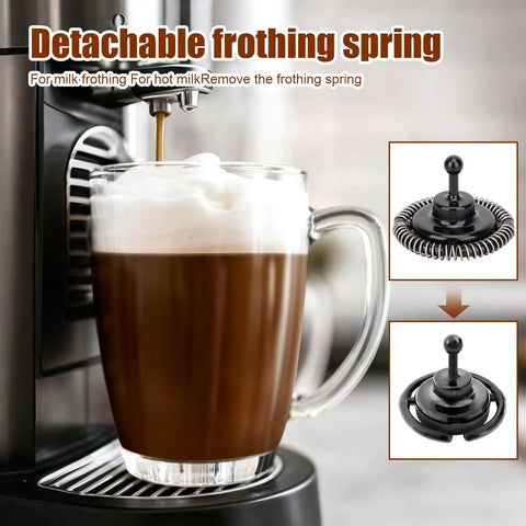 Milk Frother Replacement For Luxe Cafe ES601 ES655 ES701 Series Compatible Whisk Accessory in Stainless Steel and Plastic