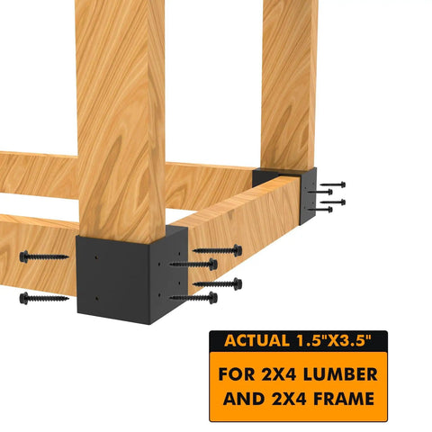 Durable Steel 3 Way Corner Bracket Kit For DIY Workbenches And Shelving Eight Pack With 64 Screws Built To Last