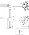 Image of dimensions for Badass Rock Solid Stainless Steel Fuel Sending Unit For Marine Boat And RV IP67 Waterproof Tank Level Sensor.