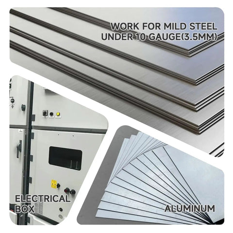 Sheet metal and aluminum panels suitable for Hydraulic Knockout Hole Punch Driver Kit With Eight Ton Power, Steel Conduit Use