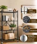 Heavy Duty Black 3 Tier Foldable Metal Bookshelf Delivers Smooth Moving Storage Wins For Cramped Rooms And Zero Fuss Organization Anywhere You Kick Back with plants and books.