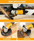 7-Inch Air Angle Grinder Heavy-Duty Pneumatic Workhorse With High-Torque Motor Hits 7500 RPM Free Speed cutting steel and polishing wood.