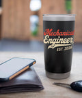 Mechanical Engineer Graduation Gift 2026 Stainless Steel Insulated Tumbler With Dual Wall Insulation, black finish on desk