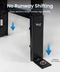 Top Shelf Cable Runway Floor Anchor Kit Black Powder Coated Steel Heavy Duty Telecommunications Stabilizer showing floor anchor installation.