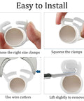 Easy installation guide for Thirty Pcs Double Gripping Nylon Hose Clamps Designed For Three Eighth Inch Tubing Range From Nine Point One To Nine Point Six Millimeter Snap Grip Plastic Clamps In White Heavy Duty Adjustable Ratcheting Clamps For Plumbing And Automotive Use.