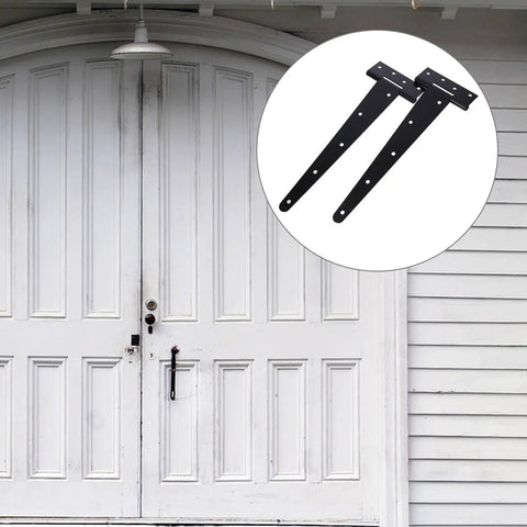 Beefy Heavy Duty Outdoor Gate Hinge With Extended T Shape Design And Ball Bearing, 12 Inch Slotted Bearing Hinge, black finish