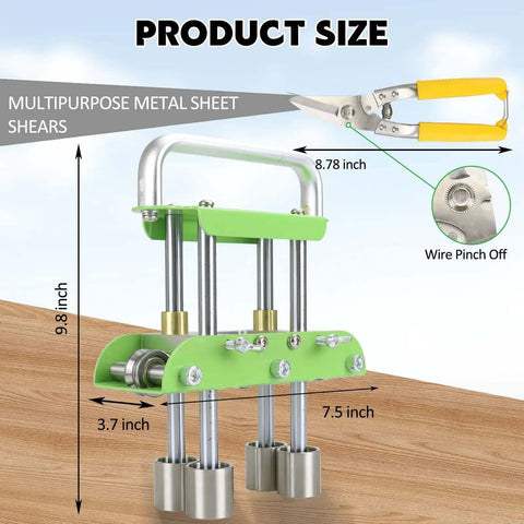 Pro Grade Metal Roller Bender Kit For 0 To 90 Degree Bends, Built For Aluminum Copper And Steel, 8 inch shears included