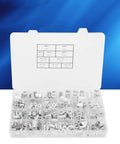 Aluminum Rivet Nut Assortment Kit, 300 Pieces, Threaded Inserts for Metal Plates and Tubes in labeled plastic box