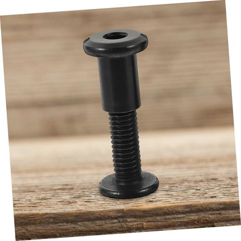 Premium Binding Screws And Countersunk Cap Nuts Designed For Hassle Free Install On Scrapbooks close-up view of black screw