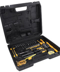 Heavy Duty Brushless Cordless Drill Beast Mode 45Nm Torque With 2000Mah Battery Tough On Wood Metal And Furniture Repair With 1500rpm Brushless Performance 25 Torque Clutch Settings Us Plug tool kit with yellow and black tools in a plastic case.