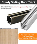 Smooth Rolling Sliding Barn Door Track With Quiet Soft Close Hardware And Silent Rollers For Pocket Or Closet Doors No Sweat Setup showing aluminum-magnesium alloy track.