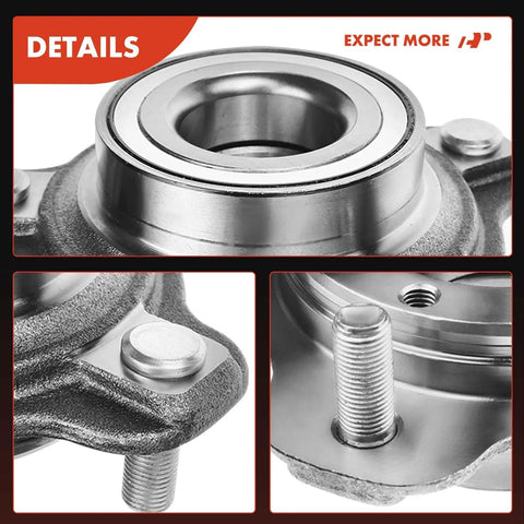Close-up view of 2 Pack Front Wheel Bearing And Hub Assembly Replacement Fits Chevy Tracker Suzuki Grand Vitara XL7 01 To 06 heavy duty steel.